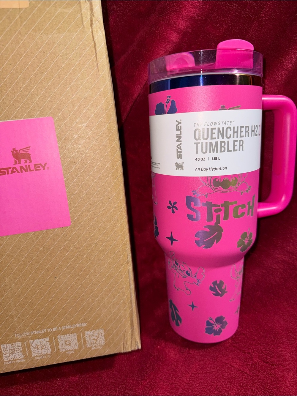 Stanley x Stitch Pink Floral H2.0  Quencher Tumbler 40 oz. - New